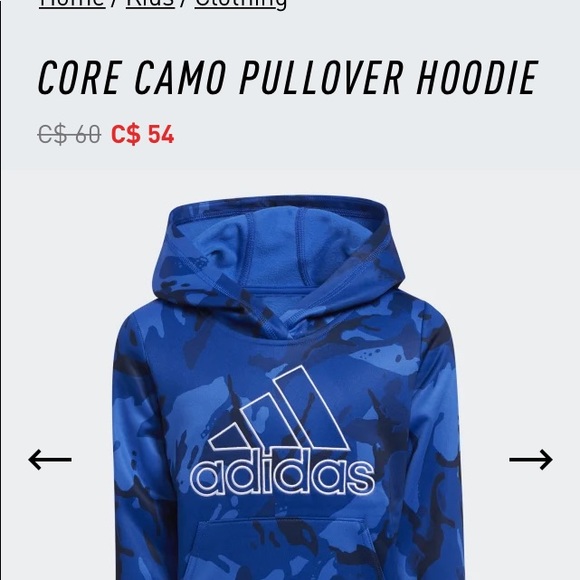 Adidas Medium Grey Camo FLEECE LINED Hoodie NWOT - Picture 6 of 9